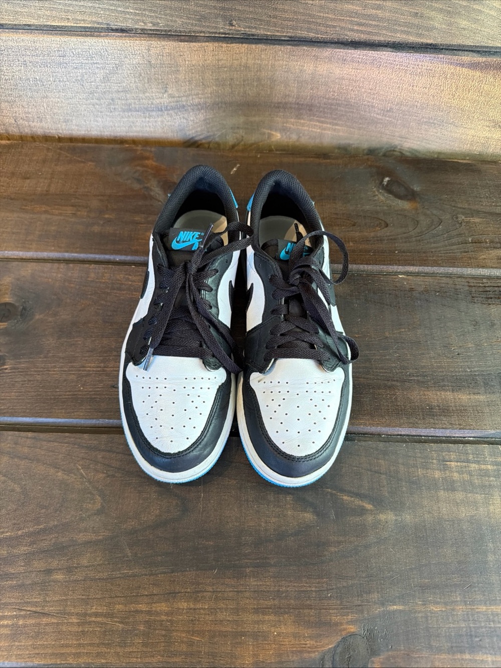Nike Air Jordan 1 Retro Low OG ‘UNC’ Black Blue White Sneakers Shoes Women Sz 9